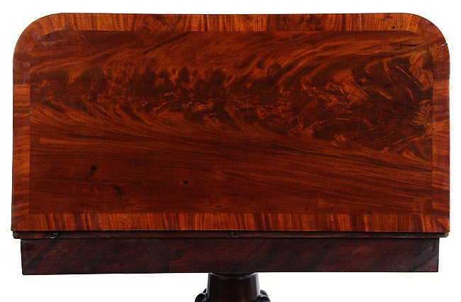 American Classical Carved Mahogany Card Table with Dolphins and Brass Inlay, Possibly NY For Sale
