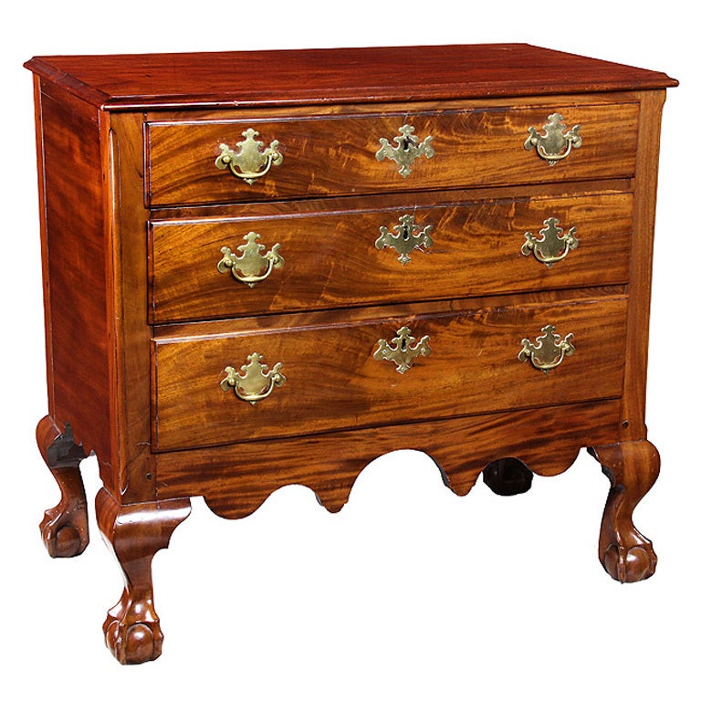 Diminutive Chippendale Three-Drawer Chest on Claw and Ball Feet For Sale