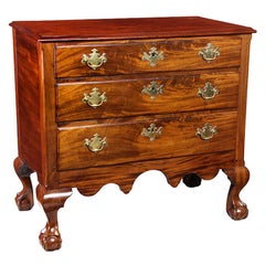 Antique Diminutive Chippendale Three-Drawer Chest on Claw and Ball Feet