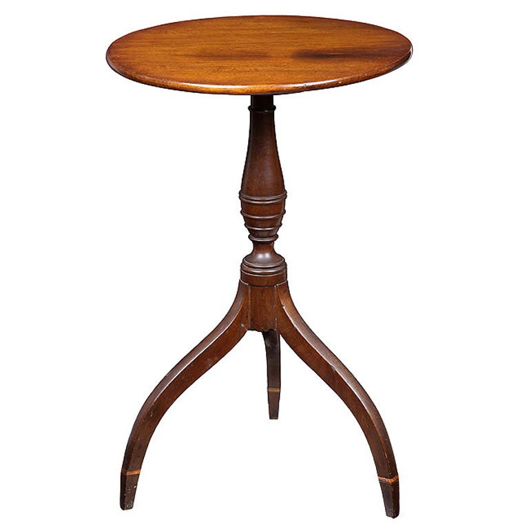 Mahogany Federal Candle Stand, Seymour School, Boston For Sale