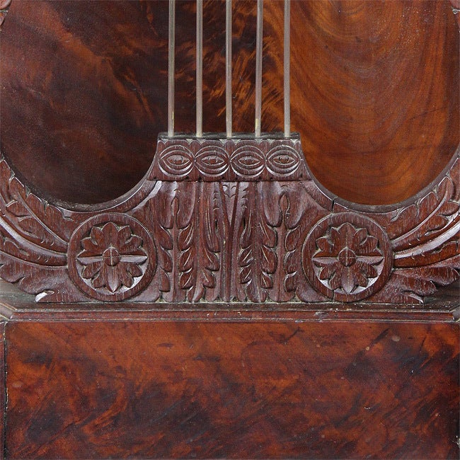 Carved Mahogany Card Table with Oversized Lyre, Philadelphia For Sale 1