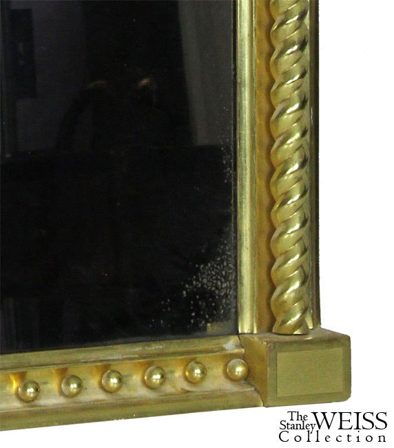 Giltwood Carved Federal Mirror, Classical Panel by Robert Welford, PA