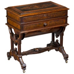 Antique Renaissance Walnut Dressing Table Labeled George Hess, Patented, 1876, New York
