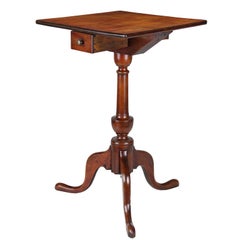 Antique Cherry Candle Stand with Drawer, CT, circa 1780