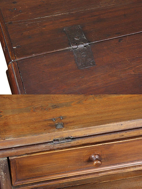 William and Mary William & Mary Desk on Frame, Hard Pine, Probably Southern