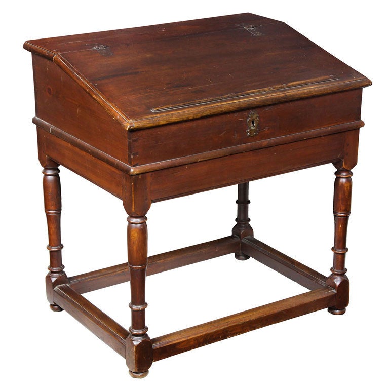 William & Mary Desk on Frame, Hard Pine, Probably Southern