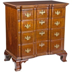 Used Chippendale Mahogany Block Front Bureau, Northampton or Smithfield, CT