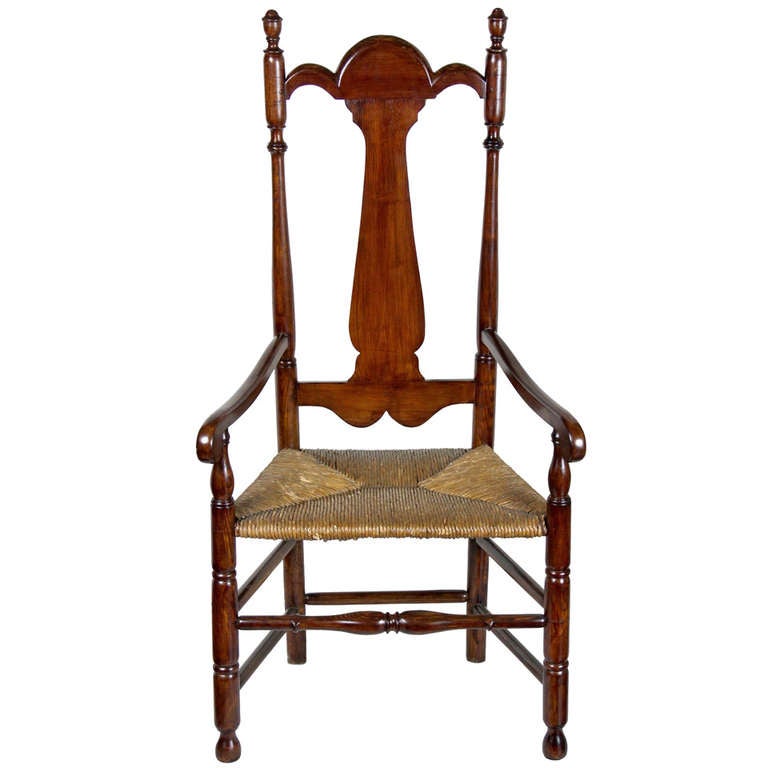 William and Mary tall-back cherry armchair,ca. 1740