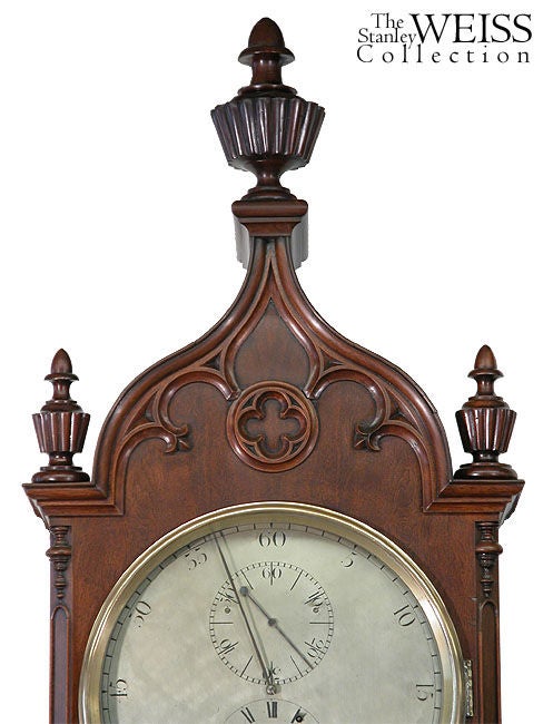 Gothic Revival Monumental Walnut Gothic Astronomical Regulator, New York For Sale