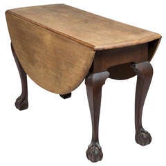 Grand Carved Mahogany Chippendale Drop-Leaf Table, Newport, Rhode Island