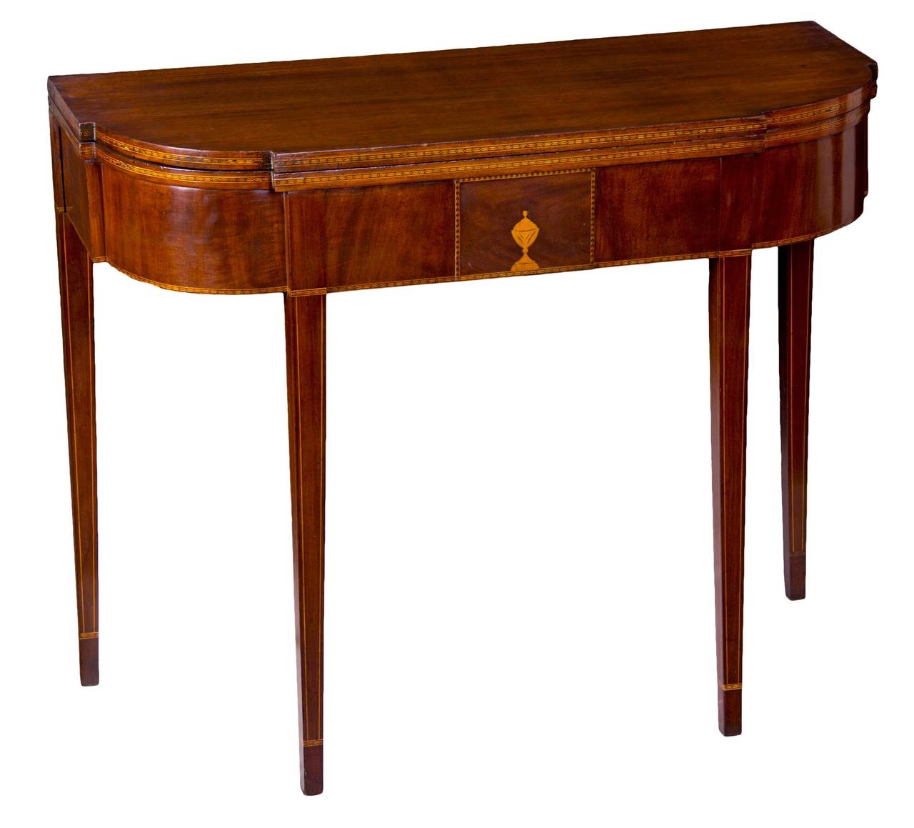 This card table came to us out of a local house sale through the hands of a Rhode Island picker. It is in fine condition with no breaks or alterations. It is attributed to Stephan and Thomas Goddard, however similar pieces come out of the workshop