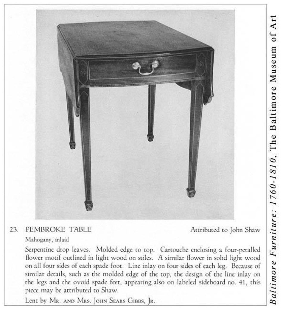 Mahogany Pembroke Table Attributed to John Shaw, Annapolis, Maryland, circa 1800 4