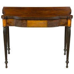 Mahogany, Bird’s-Eye Inlay Sheraton Card Table with Old Surface