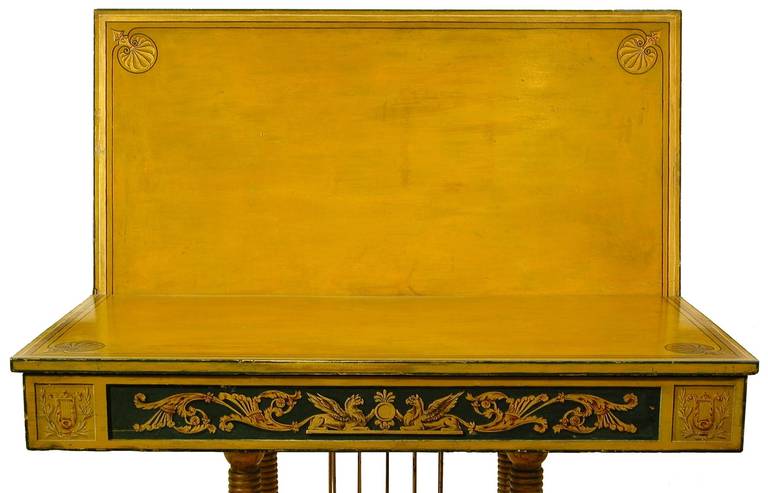 American Classical Classical Gilt and Paint Decorated Games Table, Maryland, circa 1815 For Sale