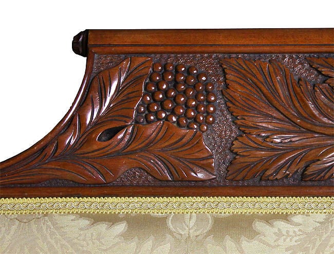 American Classical Carved Mahogany Classical Sofa, Probably Georgetown, D.C