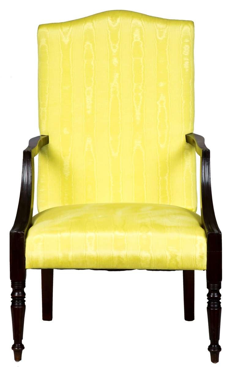 Mahogany Federal Hepplewhite Lolling Chair, Massachusetts, Circa 1780-1800 In Excellent Condition In Providence, RI