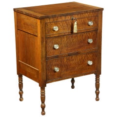 Rare Sugar Chest with Figured Maple Drawer Fronts, Chester County, PA, 1840