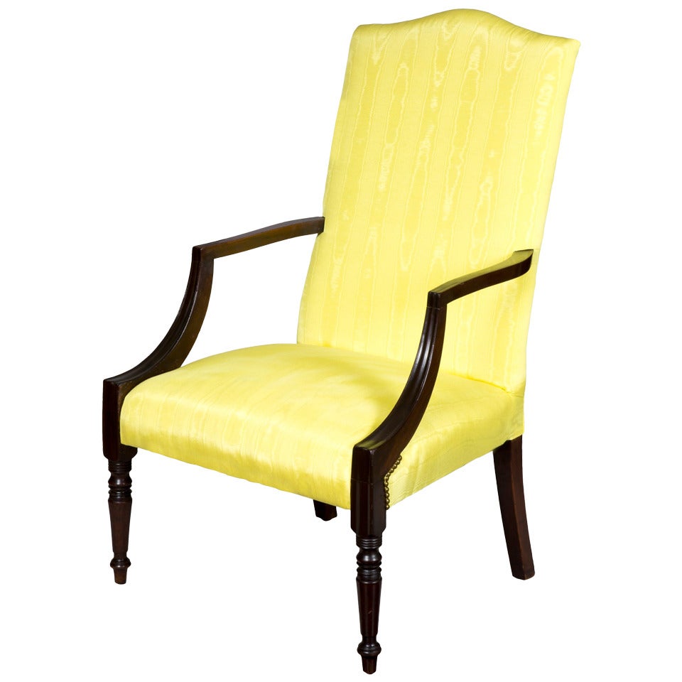 Mahogany Federal Hepplewhite Lolling Chair, Massachusetts, Circa 1780-1800