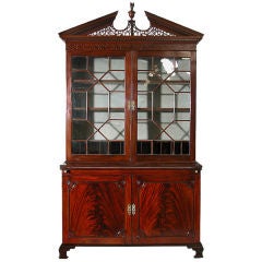 Antique Fine Mahogany Chippendale Secretary Bookcase