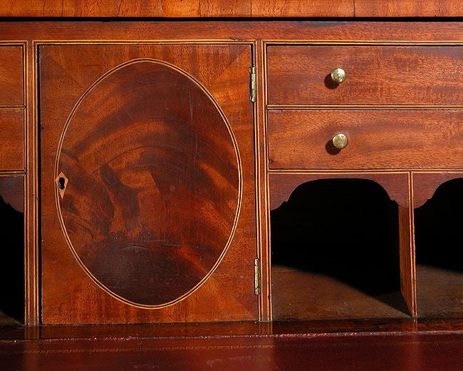 Inlaid Mahogany Federal Hepplewhite Sideboard with Desk, Massachusetts In Excellent Condition For Sale In Providence, RI