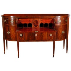 Inlaid Mahogany Federal Hepplewhite Sideboard with Desk, Massachusetts