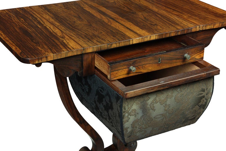 19th Century Classical Regency Rosewood Work Table, England, circa 1810-1830 For Sale