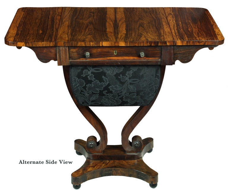 Classical Regency Rosewood Work Table, England, circa 1810-1830 In Excellent Condition For Sale In Providence, RI