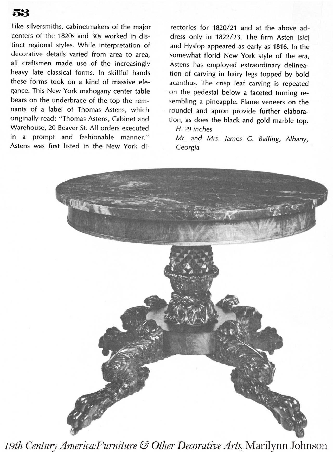 Mid-19th Century Small Classical Marble-Top Center Table, Philadelphia, circa 1830