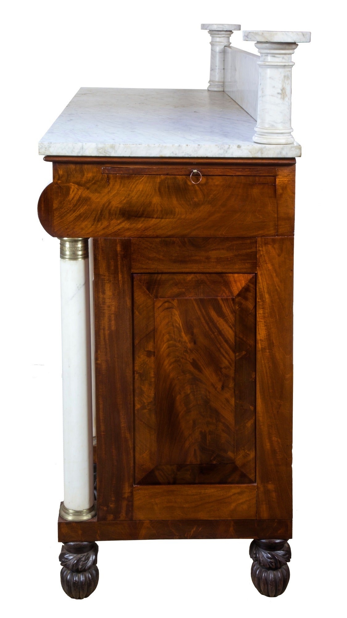 Mahogany and Marble Classical Server or Sideboard, NY, circa 1825-1835