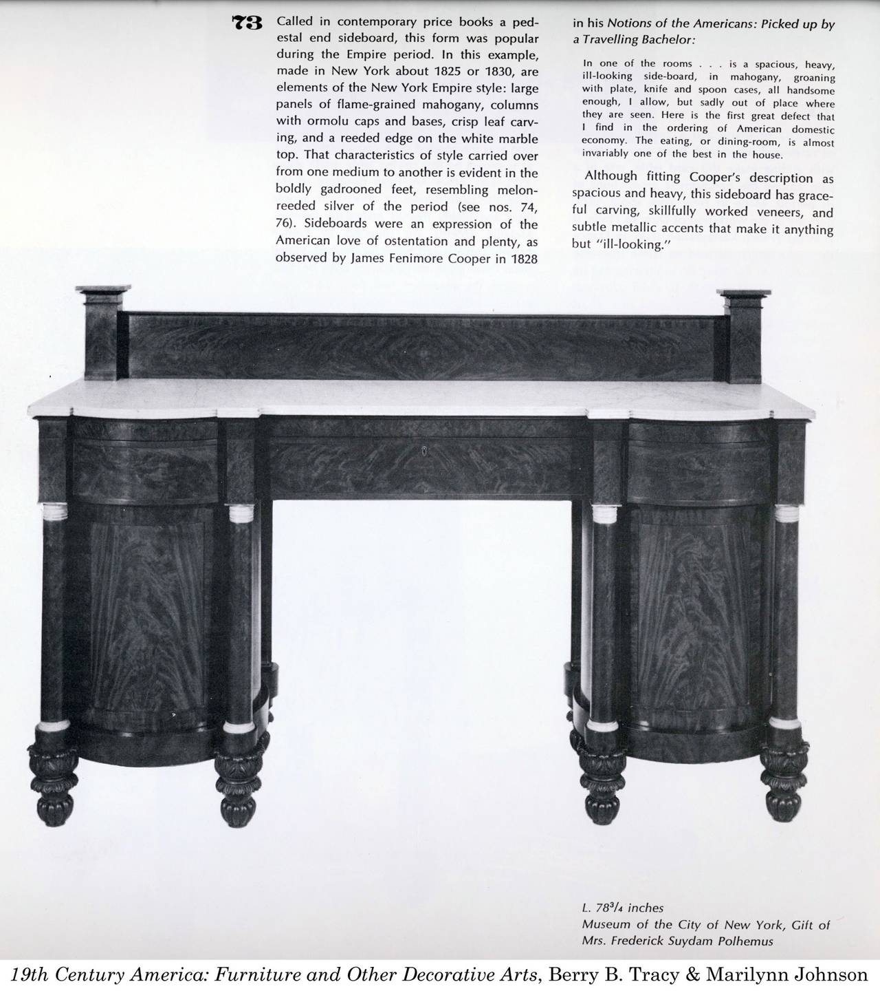 Mahogany and Marble Classical Server or Sideboard, NY, circa 1825-1835 For Sale 2