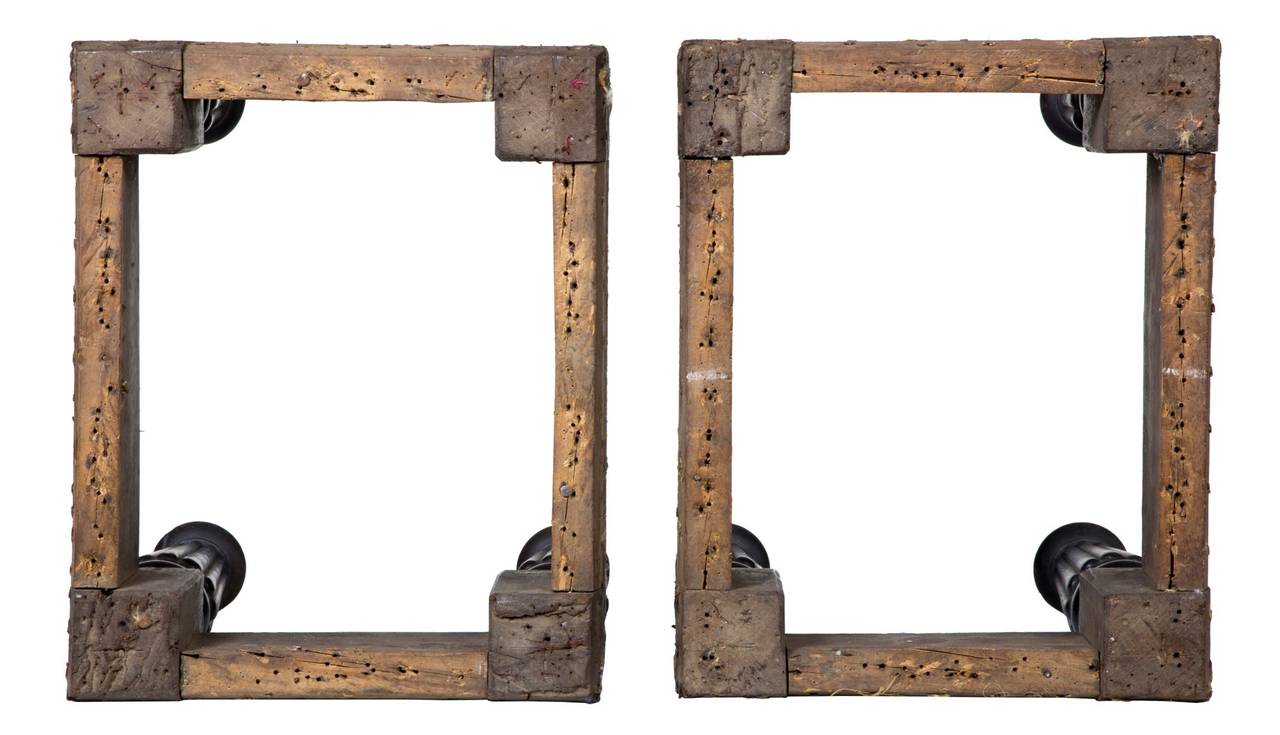 Pair of Mahogany Sheraton Footstools, Probably Massachusetts, circa 1810-1820 For Sale 1