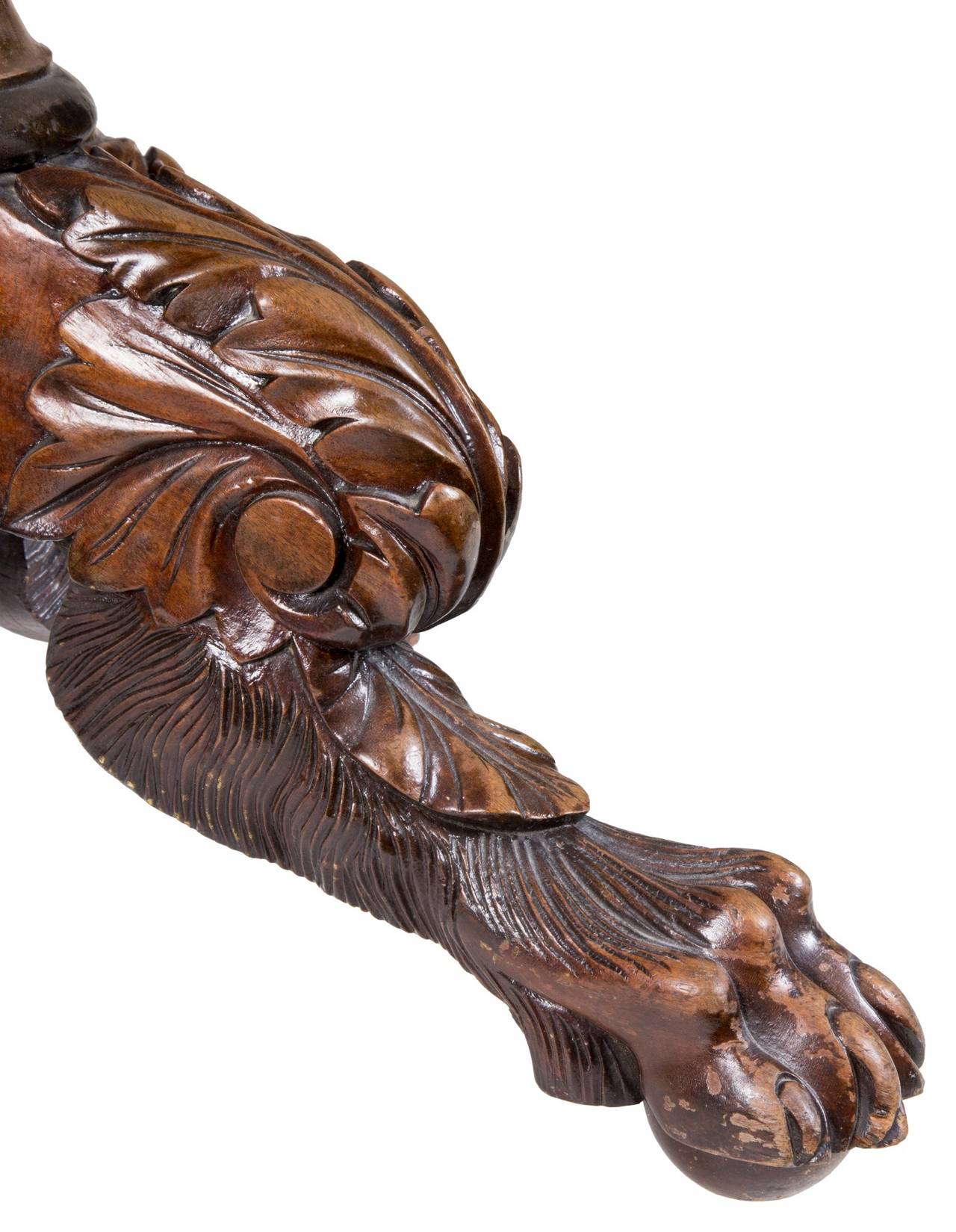 Classical Carved Mahogany Piano Stool with Dolphins, New York, circa 1825 For Sale 1