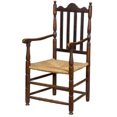 Used Maple William & Mary Bannister Back Armchair, Massachusetts, circa 1740-1750