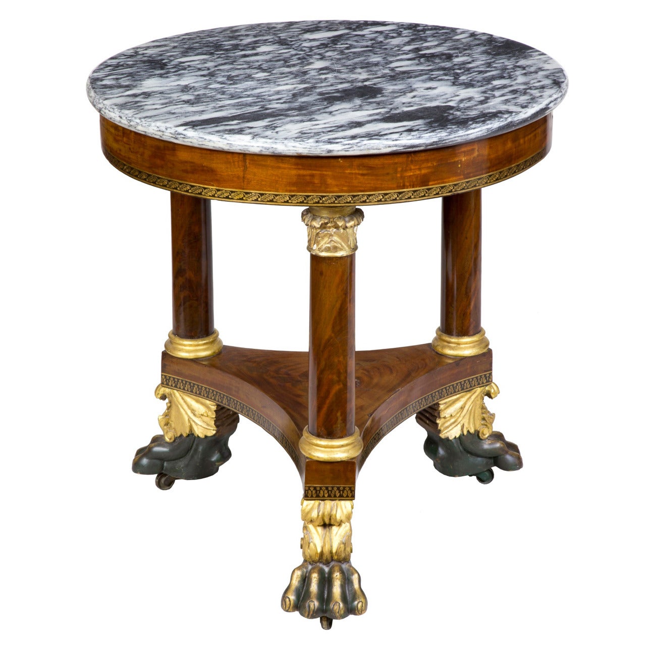 Small Classical Marble-Top Center Table, Philadelphia, circa 1830