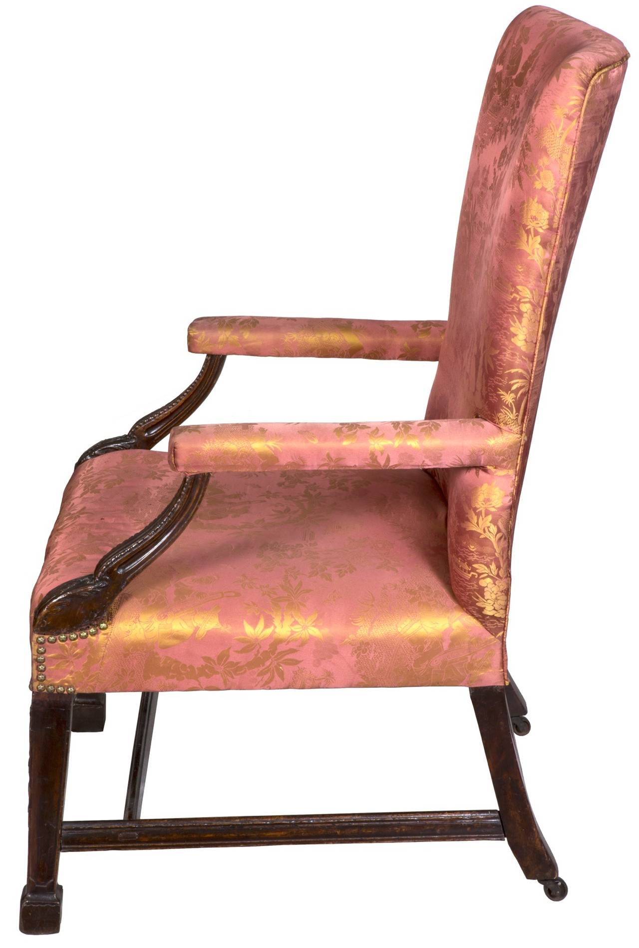 Mid-18th Century Chippendale or George II Carved Mahogany Armchair with Marlboro Legs, circa 1780