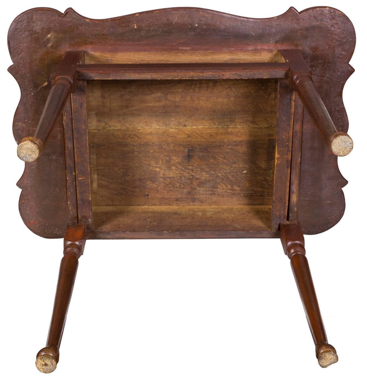 Rare Porringer Top Queen Anne Side Table with Single Drawer, circa 1750-1760 For Sale 1