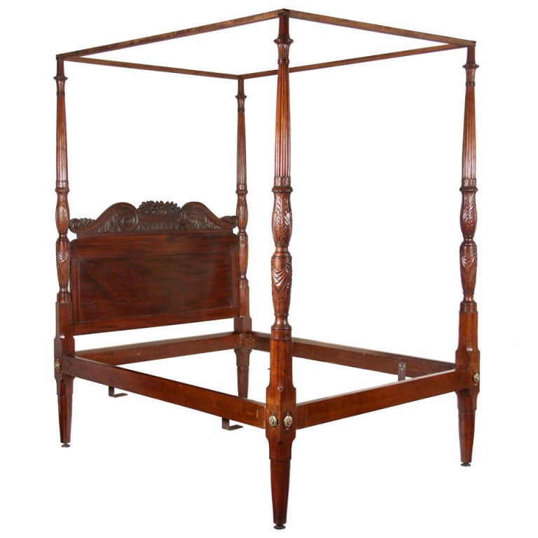 Carved Mahogany Classical 4Post Bed, possibly Philadelphia, c.181020