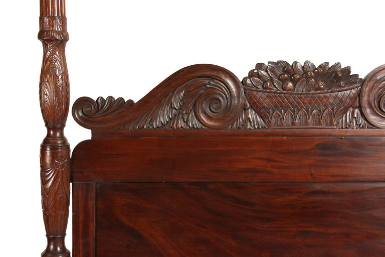 Carved Mahogany Classical 4-Post Bed, possibly Philadelphia, c.1810-20 1