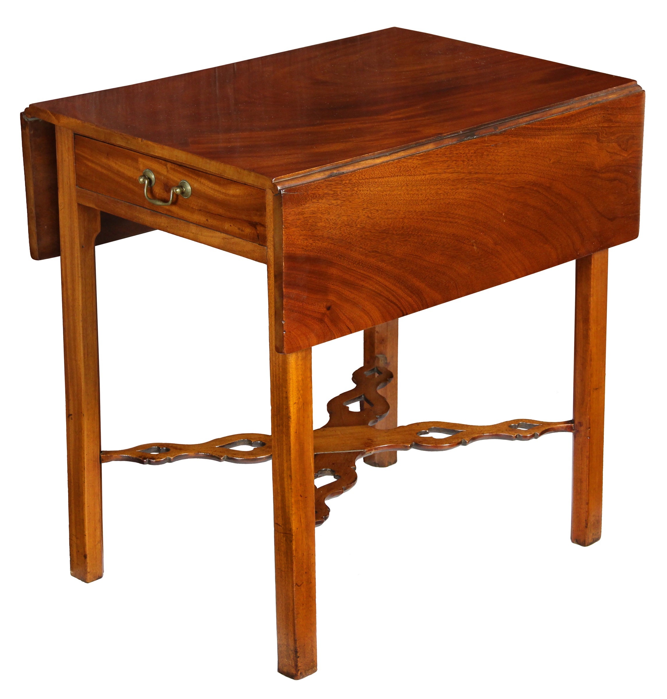 Mahogany Chippendale Pembroke Table with Pierced Stretchers For Sale