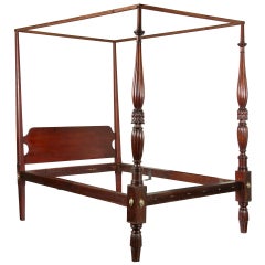 Federal Sheraton Tall-Post Bed with Acanthus Leafed Foot Posts