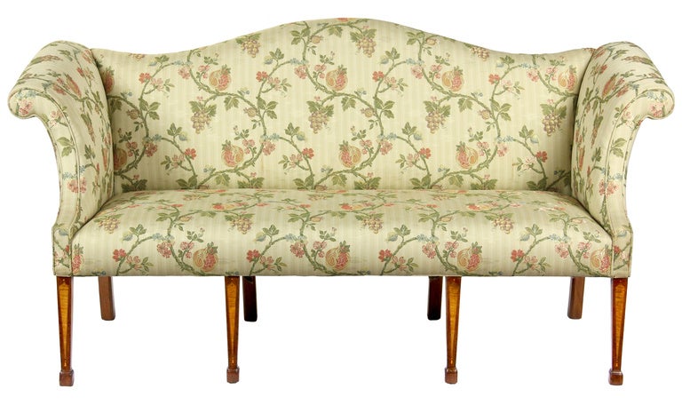 Diminutive Mahogany and Satinwood Hepplewhite Settee, England, circa 1800