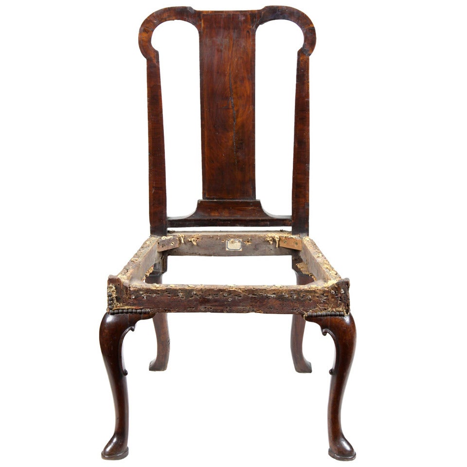Mahogany Queen Anne Side Chair, England, circa 1740 For Sale
