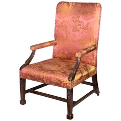 Chippendale or George II Carved Mahogany Armchair with Marlboro Legs, circa 1780