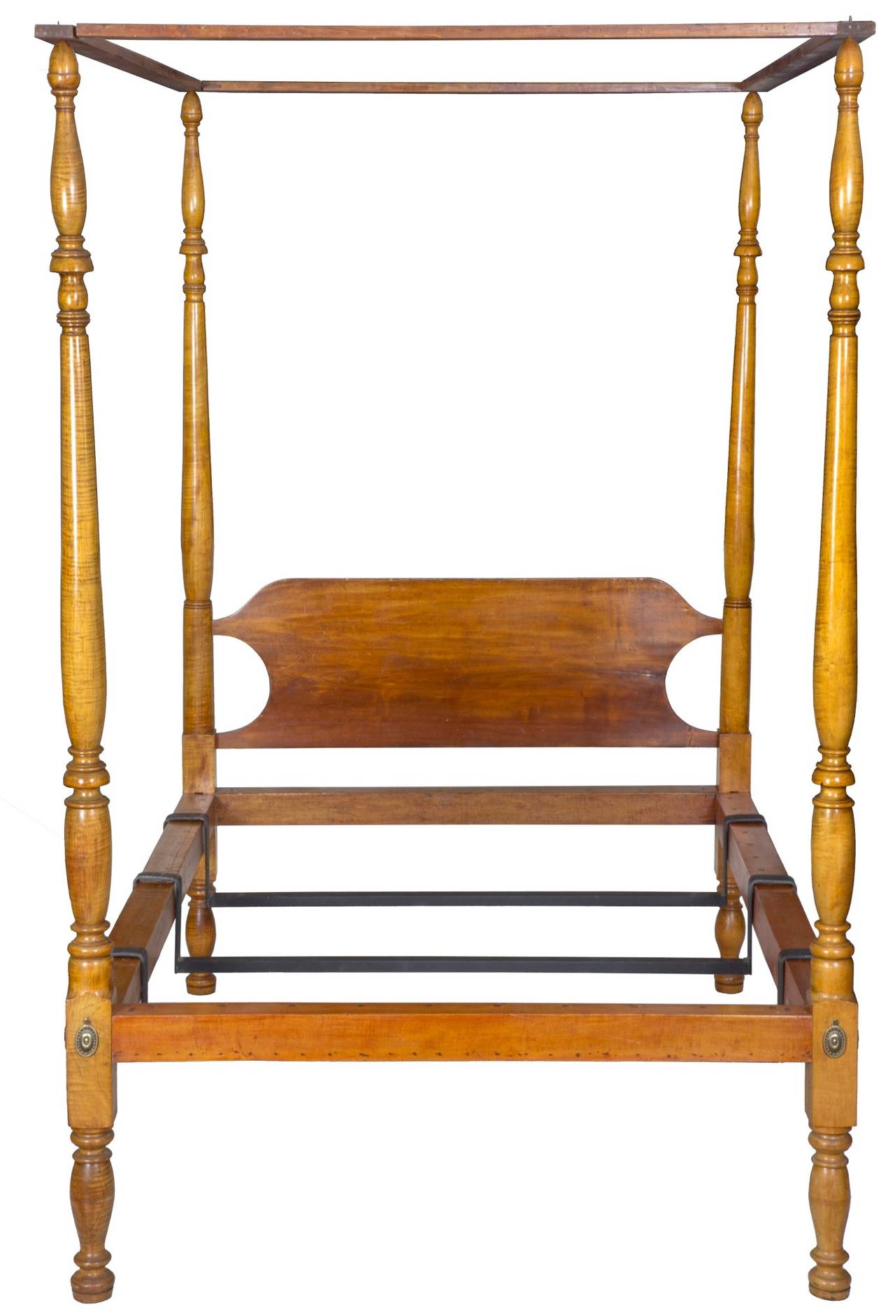 American Federal Tiger Maple Bed, New England, circa 1820