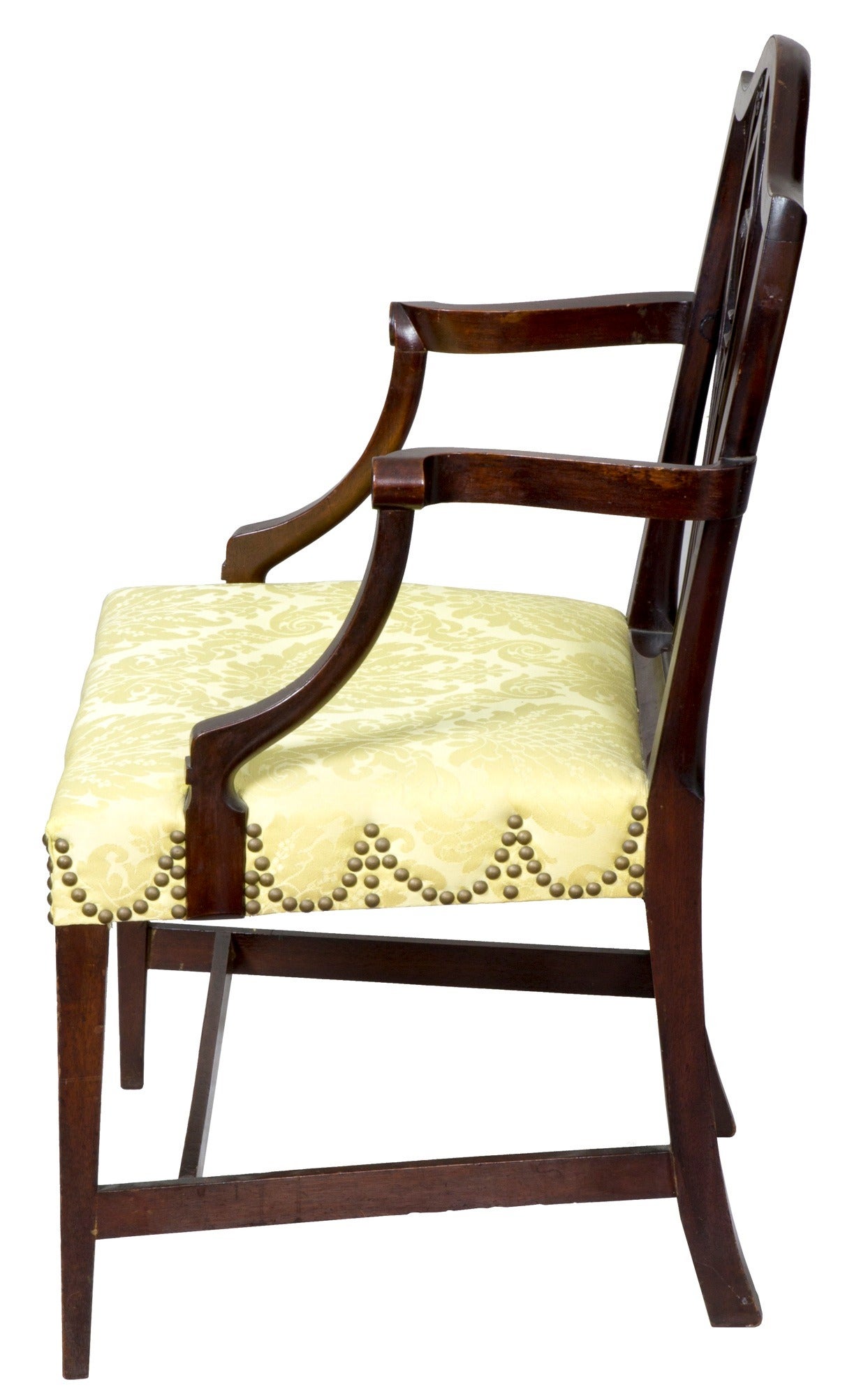 Mahogany Hepplewhite Armchair, Rhode Island or Connecticut, circa 1800 In Excellent Condition For Sale In Providence, RI