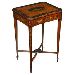 George III Painted Satinwood Work/Sewing Table George III Painted Satinwood Work/Sewing Table