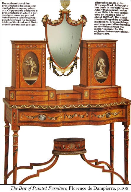 George III Painted Satinwood Dressing Mirror, England, circa 1800 5