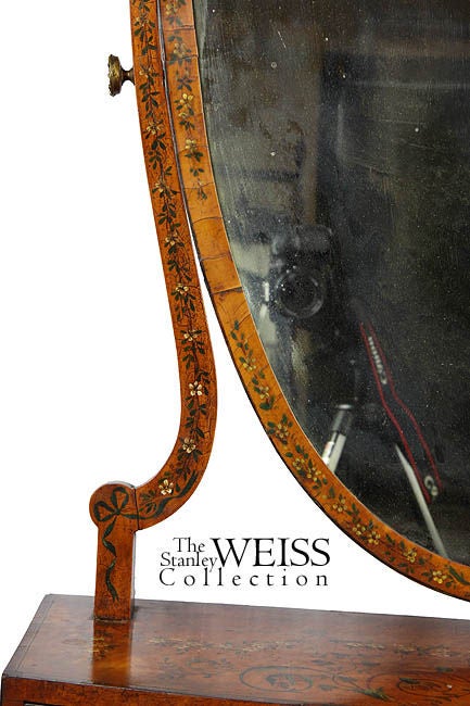 George III Painted Satinwood Dressing Mirror, England, circa 1800 3