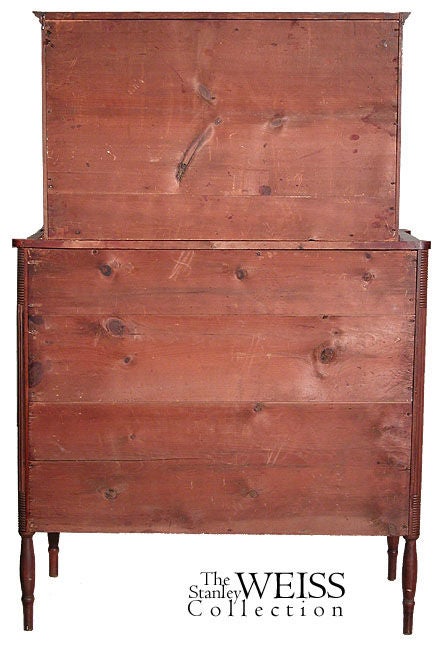Rare Federal Inlaid Chest with Upper Compartment, Saco, ME For Sale 2