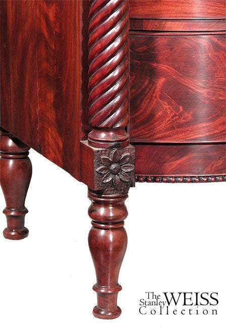 Carved Mahogany Federal Secretaire with Eagles, MA, circa 1820-1830 For Sale 1